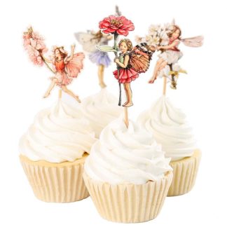 Four butterfly fairy cupcake toppers