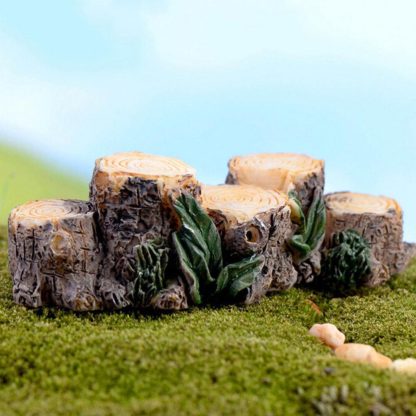 Miniature fairy garden tree stumps
