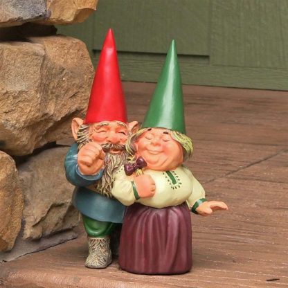 A cute pair of grandma nd grandpa garden gnomes for sale
